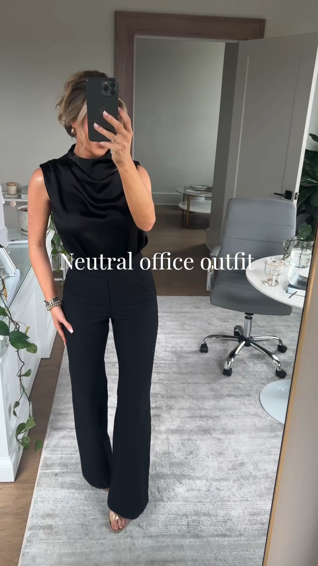 Obsessed with this classic staple outfit for works! you can never go wrong with an all black look! 

Wearing size 0R in trousers!

#businesscasual #businesscasualworkwear

#LTKootd #LTKWorkwear