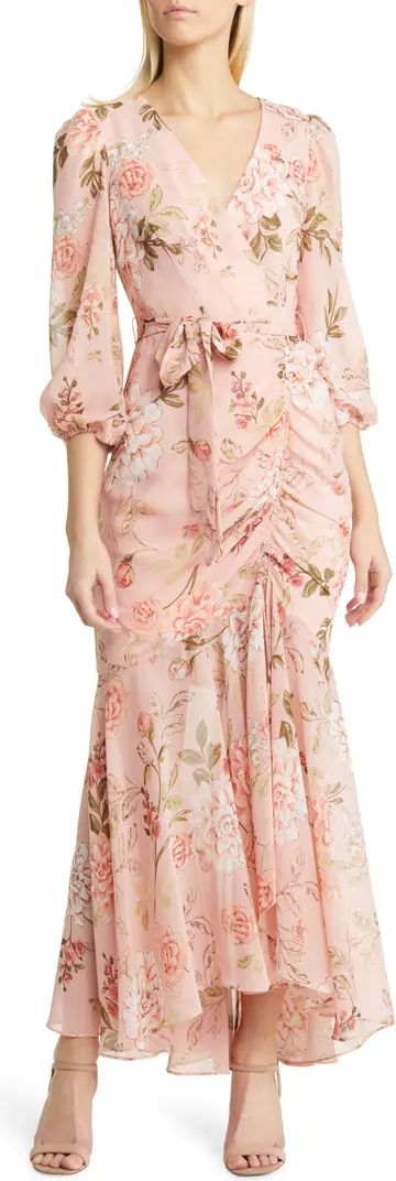 Floral Ruched Maxi Dress | Nordstrom