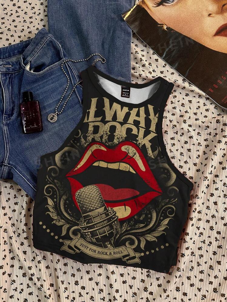 SHEIN Attitoon Vintage Western Patterned Women's Simple Tank Top, Suitable For Summer | SHEIN