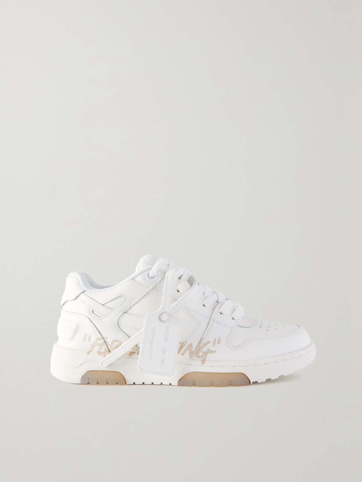 Off-White - Out Of Office For Walking Glittered Leather Sneakers - IT37 | NET-A-PORTER (US)