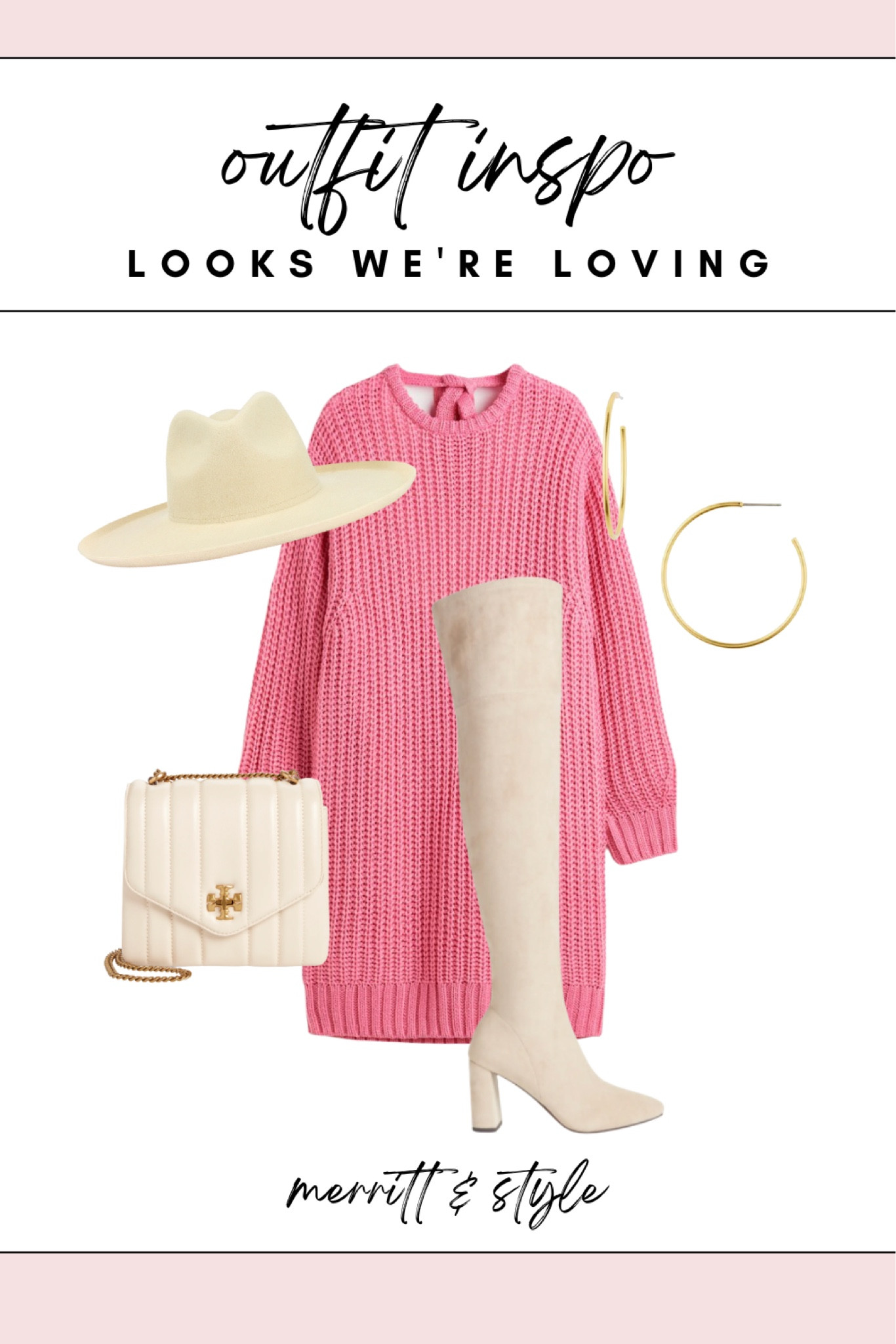 Casual valentines, outfit, idea pink oversize sweater dress over the knee boots 

#LTKstyletip #LTKsalealert #LTKunder50