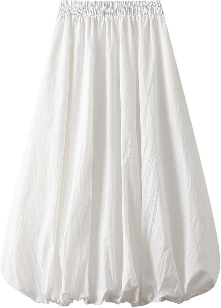 Wellwits CA Women's Gathering Midi Bubble Skirt | Amazon (CA)
