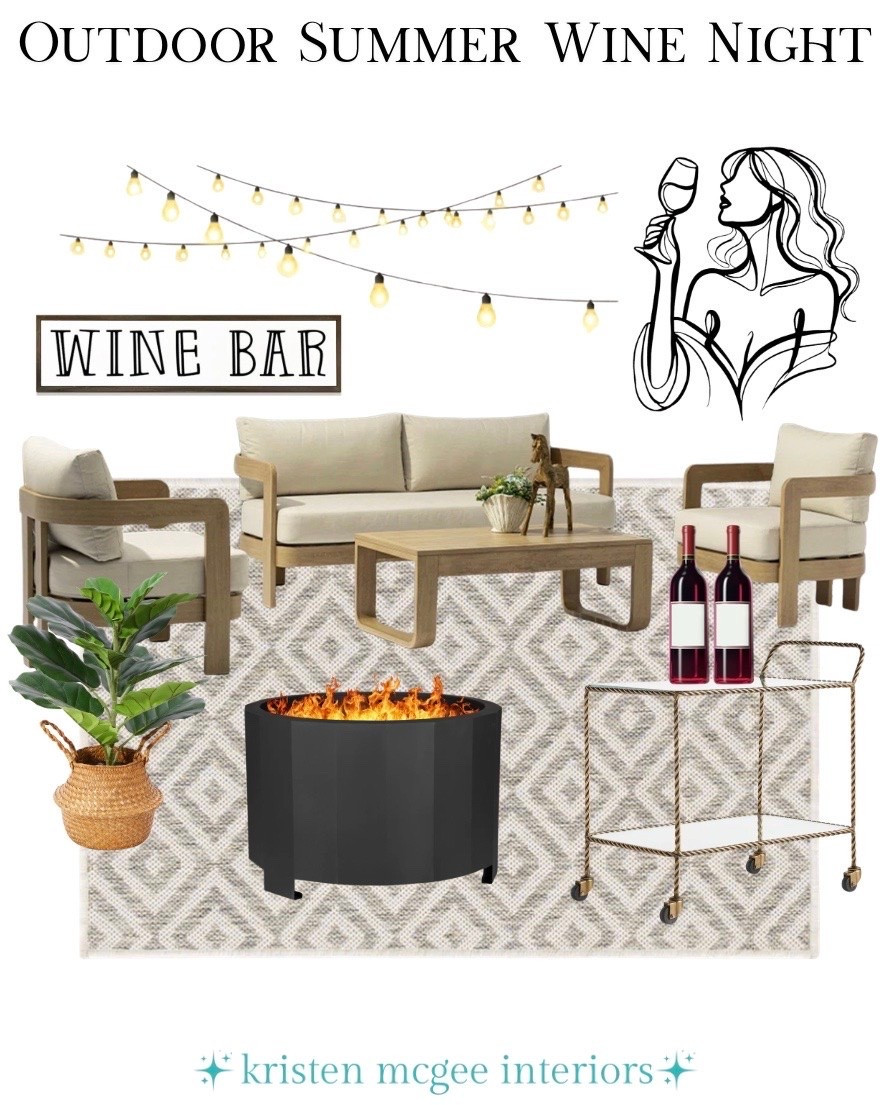 Create the perfect backyard escape with cozy seating, twinkling string lights, and your favorite bottle of wine. This set up was made for slow summer evenings, great conversations, and golden hour gatherings! ✨🍷#LTKhome #LTKdiml #LTKcreator