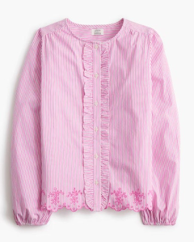 Pink eyelet trim button shirt
Spring outfit 

#LTKSaleAlert #LTKSeasonal