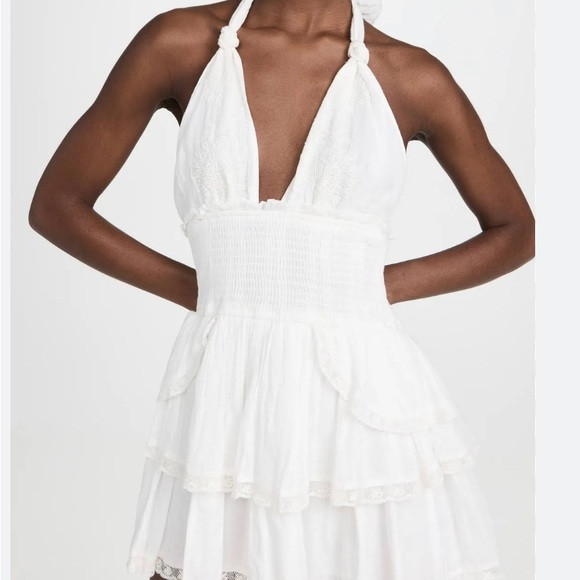 LOVESHACKFANCY Deanna halter dress in white | Poshmark
