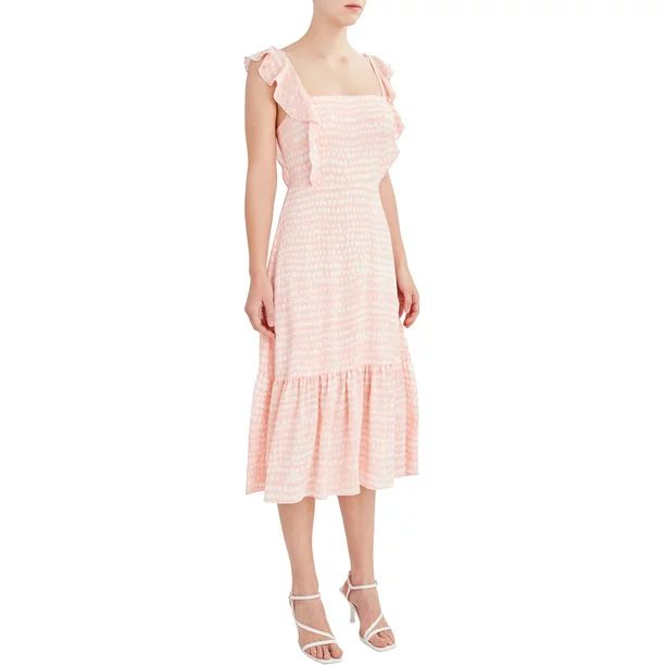 BCBG Paris Women's Ruffle Strap Midi Dress - Walmart.com | Walmart (US)