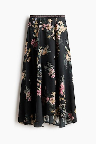Loose-Fit Maxi Skirt - Black/floral - Ladies | H&M US | H&M (US + CA)