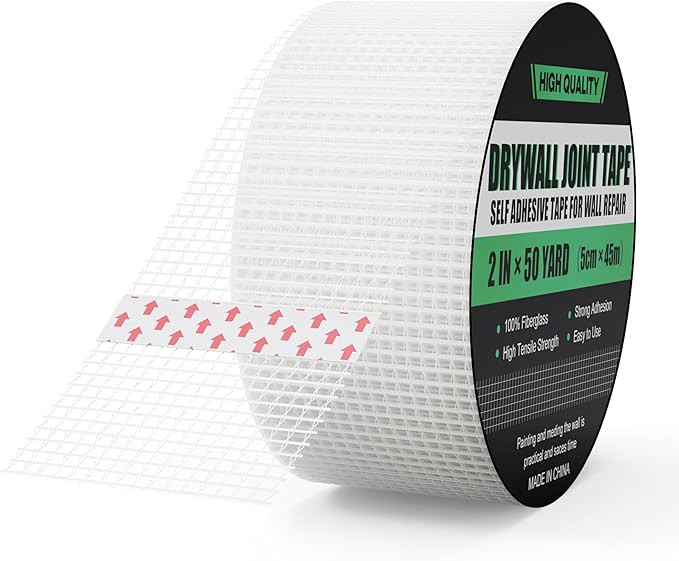 Drywall Joint Tape,2 inch x 150Ft Fiberglass Self-Adhesive Drywall Mesh Tape for Drywall Finishin... | Amazon (US)