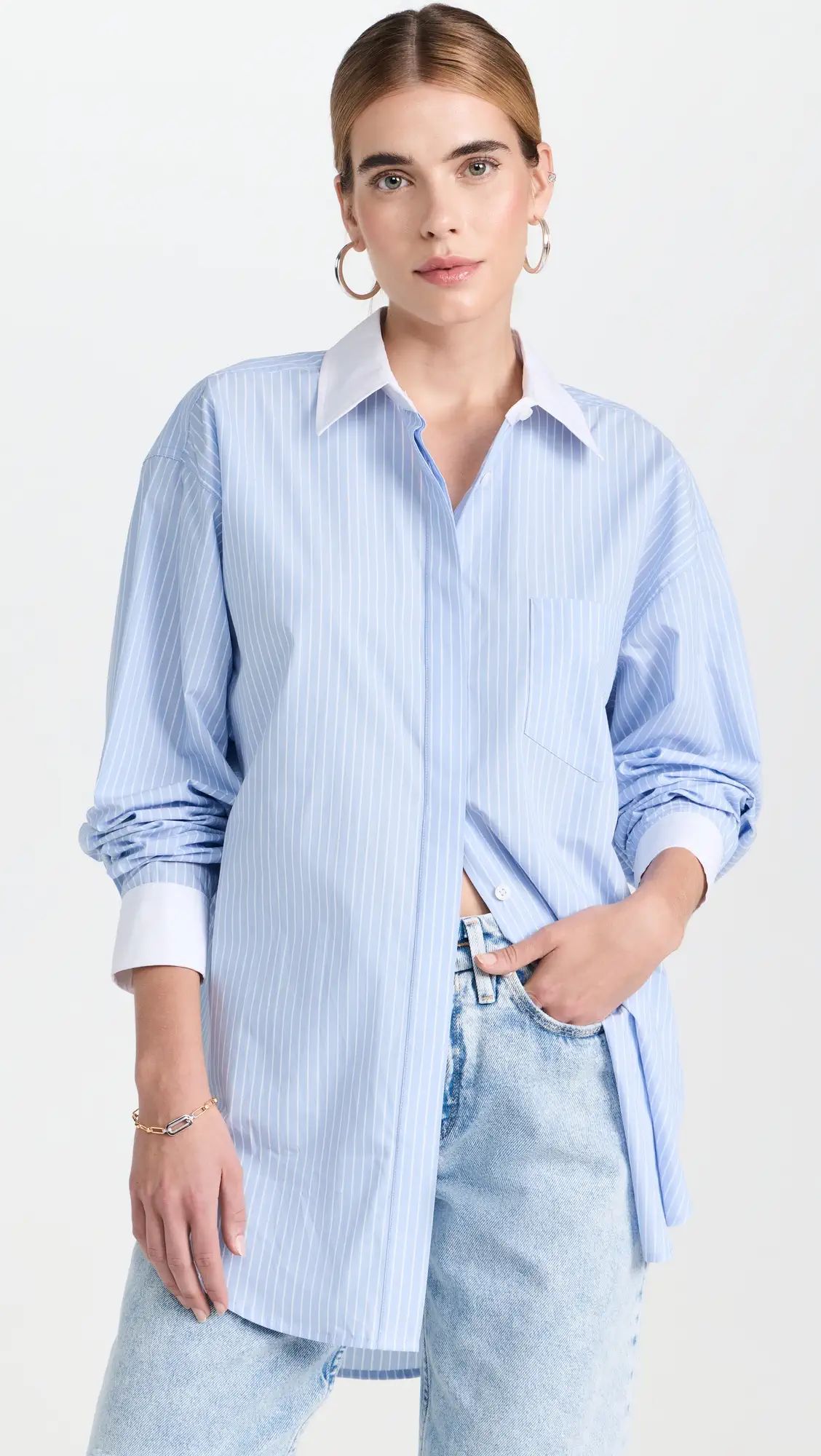 Good American Yarn Dye Poplin Good Shirt | Shopbop | Shopbop