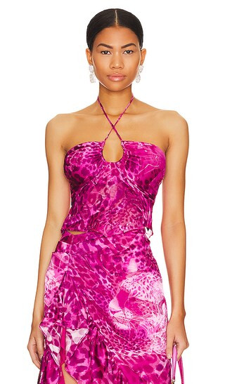 Shanae Top in Bubblegum Pink Leo | Revolve Clothing (Global)