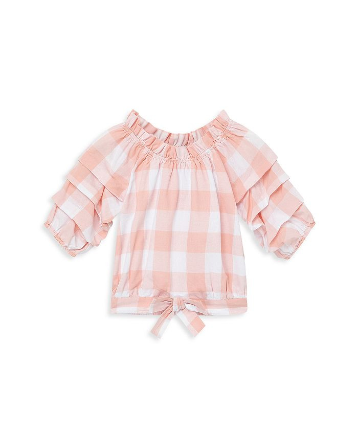 Girls' Puff Sleeve Gingham Crop Top - Big Kid | Bloomingdale's (US)