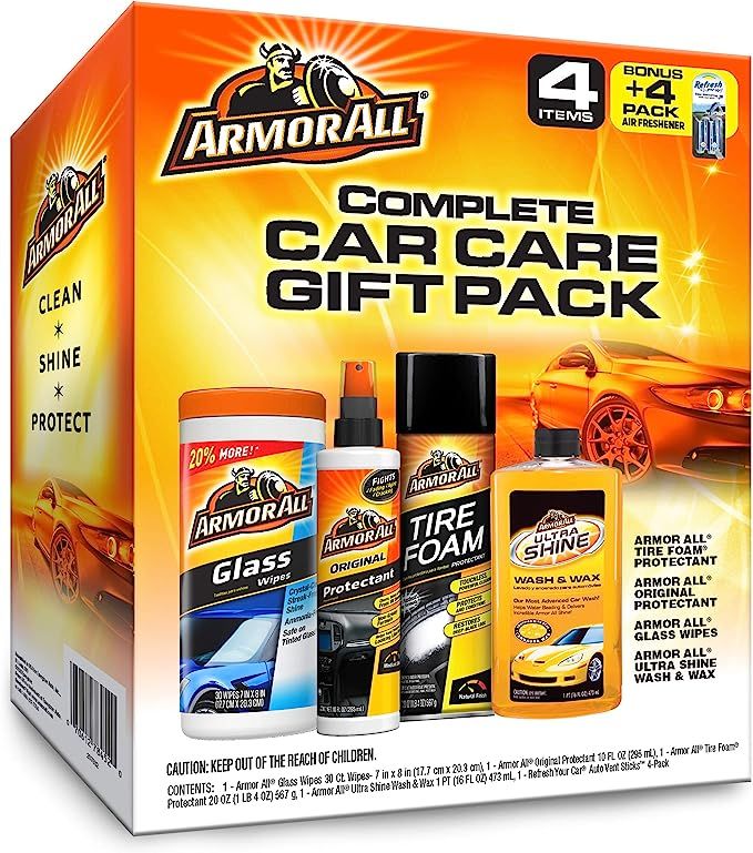 Armor All Car Wash and Cleaner Kit (4 Items) - 2pc Glass Wipes & Protectant with Wax & Wash Conce... | Amazon (US)