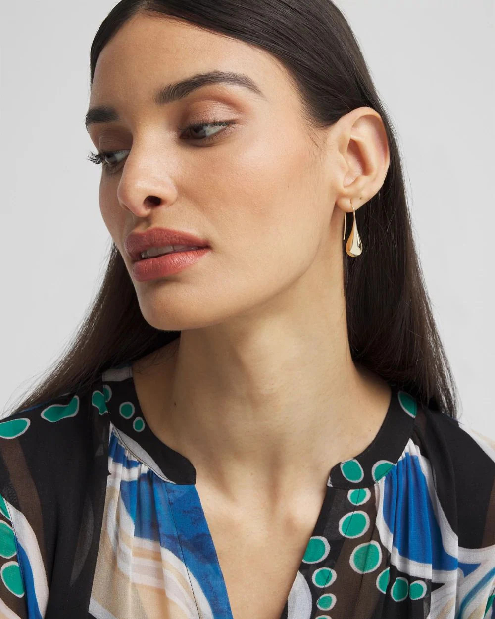 No Droop™ Gold Tone Teardrop Threader Earrings | Chico's