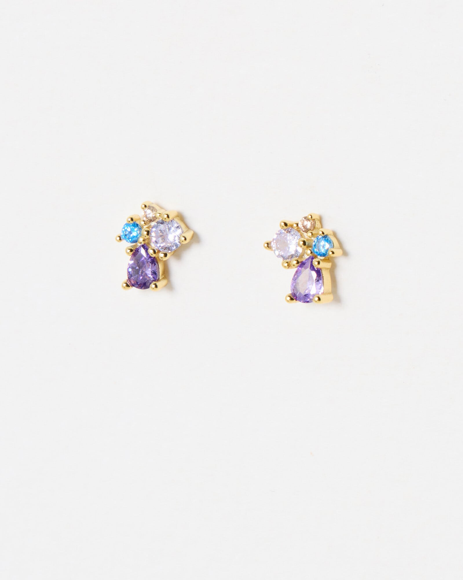 Emer Purple Stone Cluster Stud Earrings | Oliver Bonas | Oliver Bonas (Global)