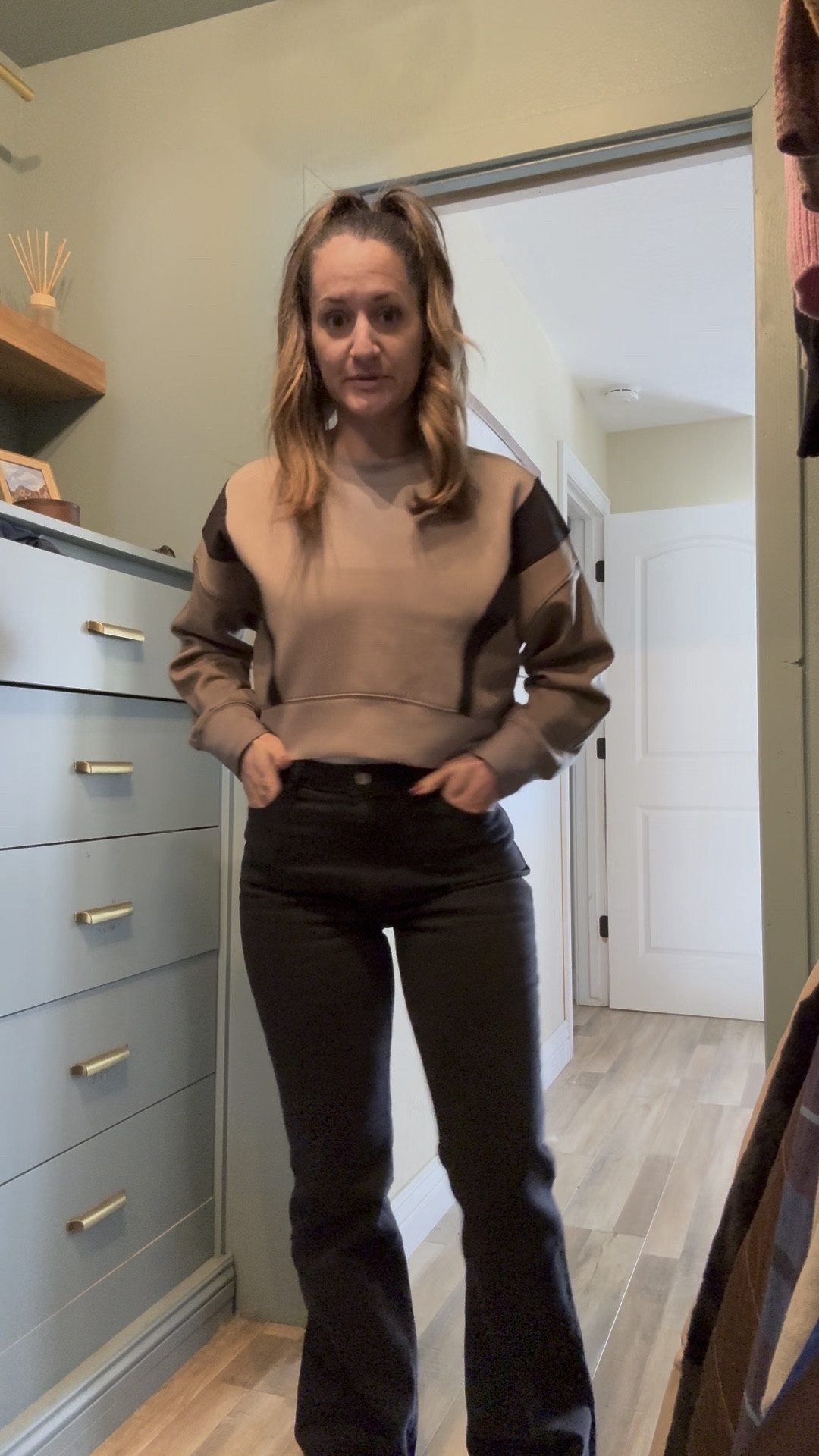 Flare leg high rise jeans from Abercrombie. Athletic leisure sweater. 

#LTKSaleAlert #LTKStyleTip