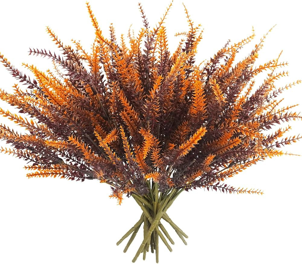 obbsie 12 Bundles Artificial Fall Flowers Outdoors Fake Fall Lavender Flowers UV Resistant Plasti... | Amazon (US)
