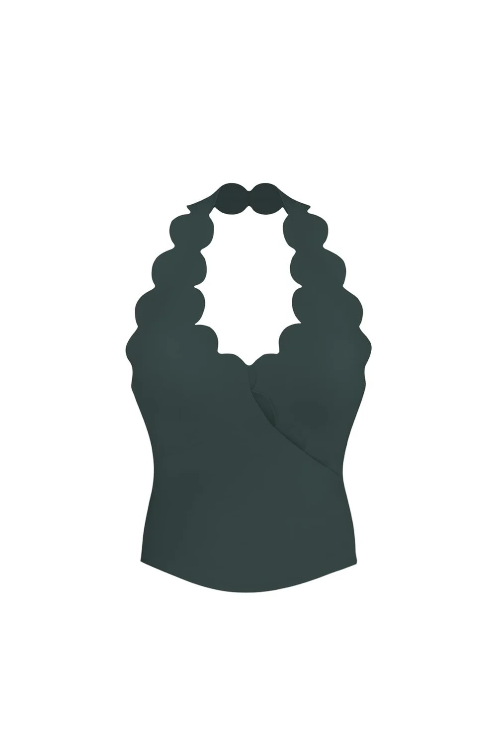 Riviera Scallop Halter Bra Tank | WISKIIACTIVE