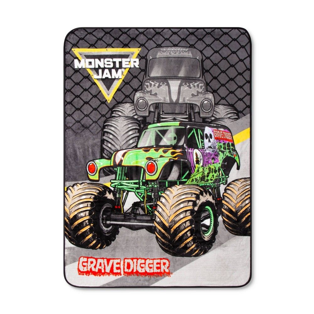 Monster Jam 46"x60" Throw Black/Green | Target