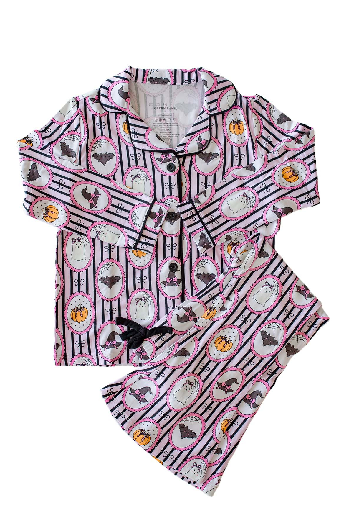 Girls' Halloween Glow-in-the-Dark Two-Piece Flare Lounge Set | Galloween | Caden Lane