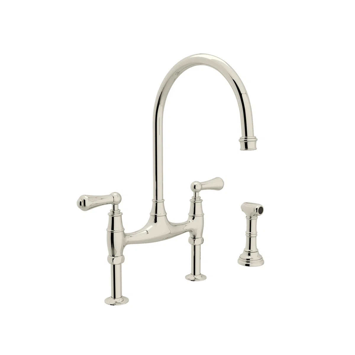 Georgian Era Bridge Kitchen Faucet With Side Spray U.4719L-PN-2 | Wayfair North America
