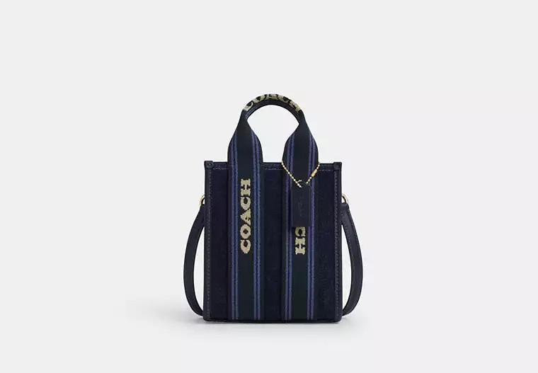 Coach Outlet Smith Mini Tote Bag In Regenerative Cotton - Blue, Size: Small | Coach Outlet US