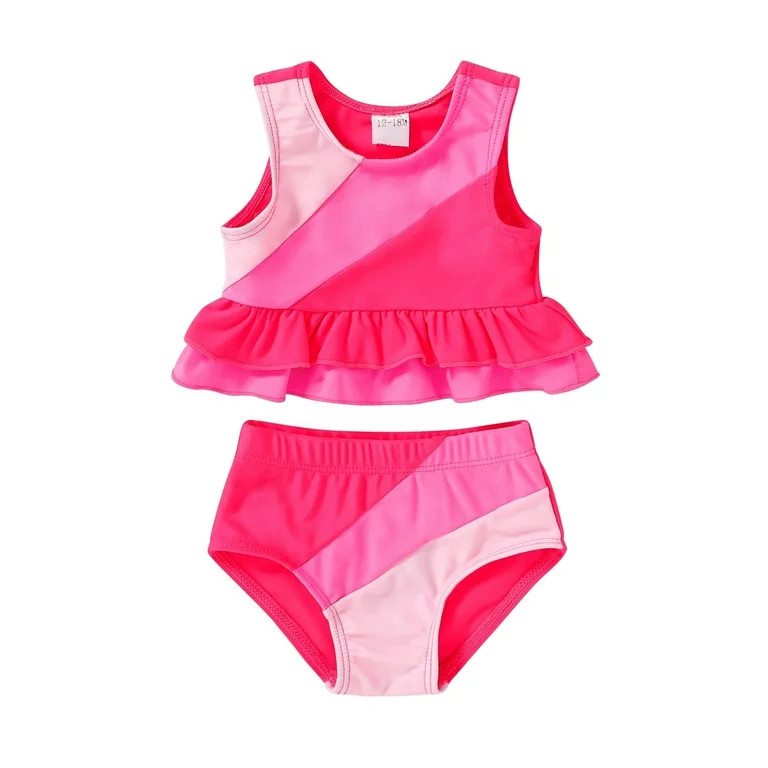 Younger Tree Toddler Baby Girls Summer Swimsuit Cute Sleeveless Swimwear Two-Piece Suit Beach Bik... | Walmart (US)