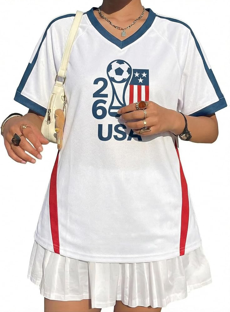 Soccer Cup 2026 Shirt Women Brazil Jersey Mexico Shirts USA Soccer Top Soccer Jersey Shirts Y2k V... | Amazon (US)