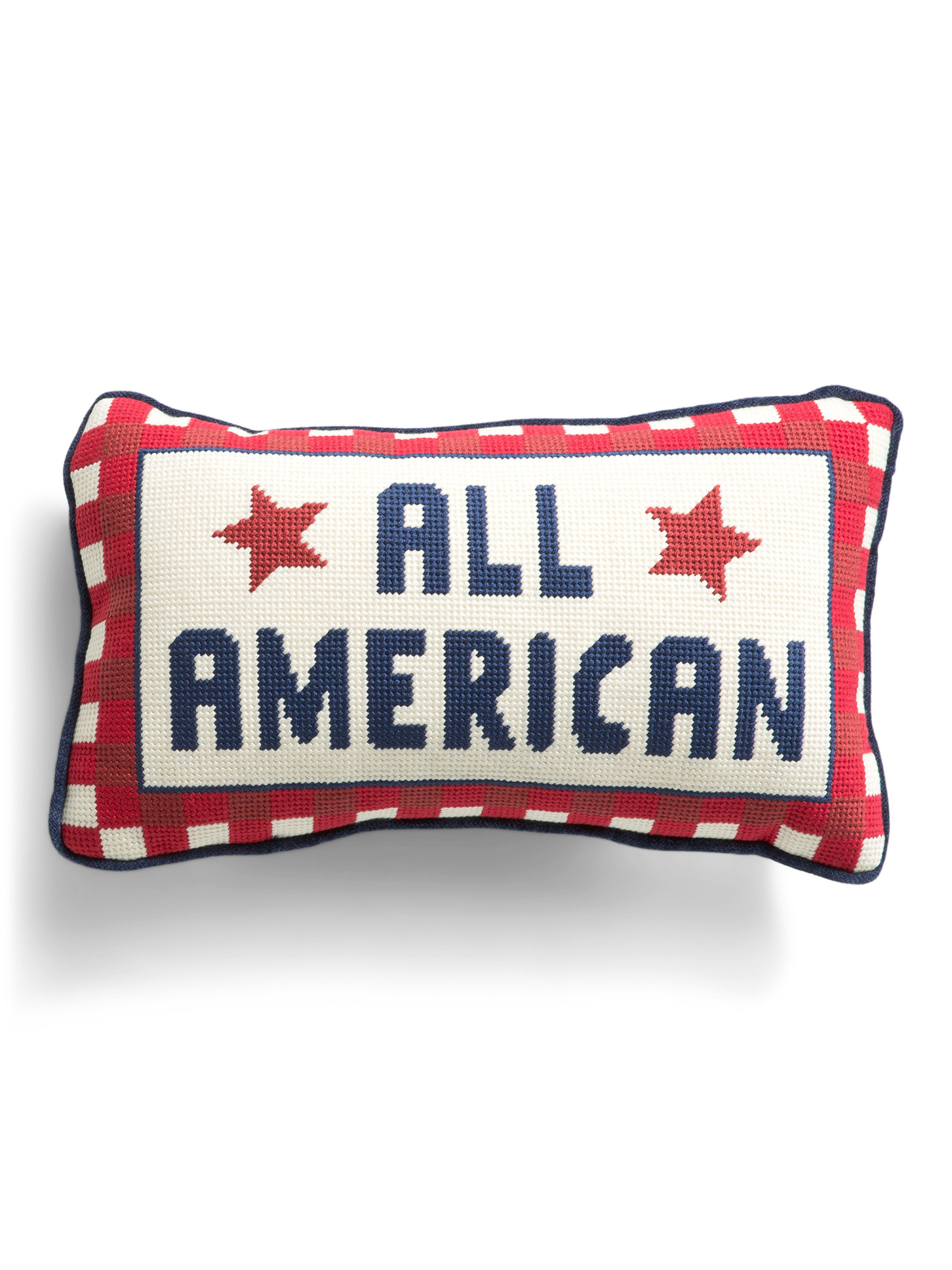 9x15 Gingham All American Needlepoint Pillow | TJ Maxx