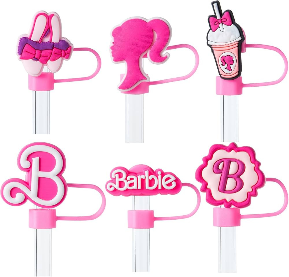 Amazon.com: Straw Cover Cap for Stanley Cup, 6Pcs Cute Hot Pink Straw Topper Compatible with 30&4... | Amazon (US)