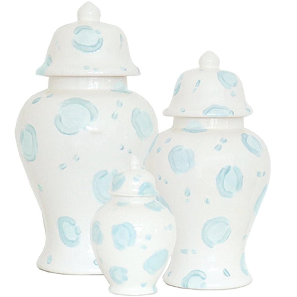 Blue Leopard Print Ginger Jars | Lo Home by Lauren Haskell Designs