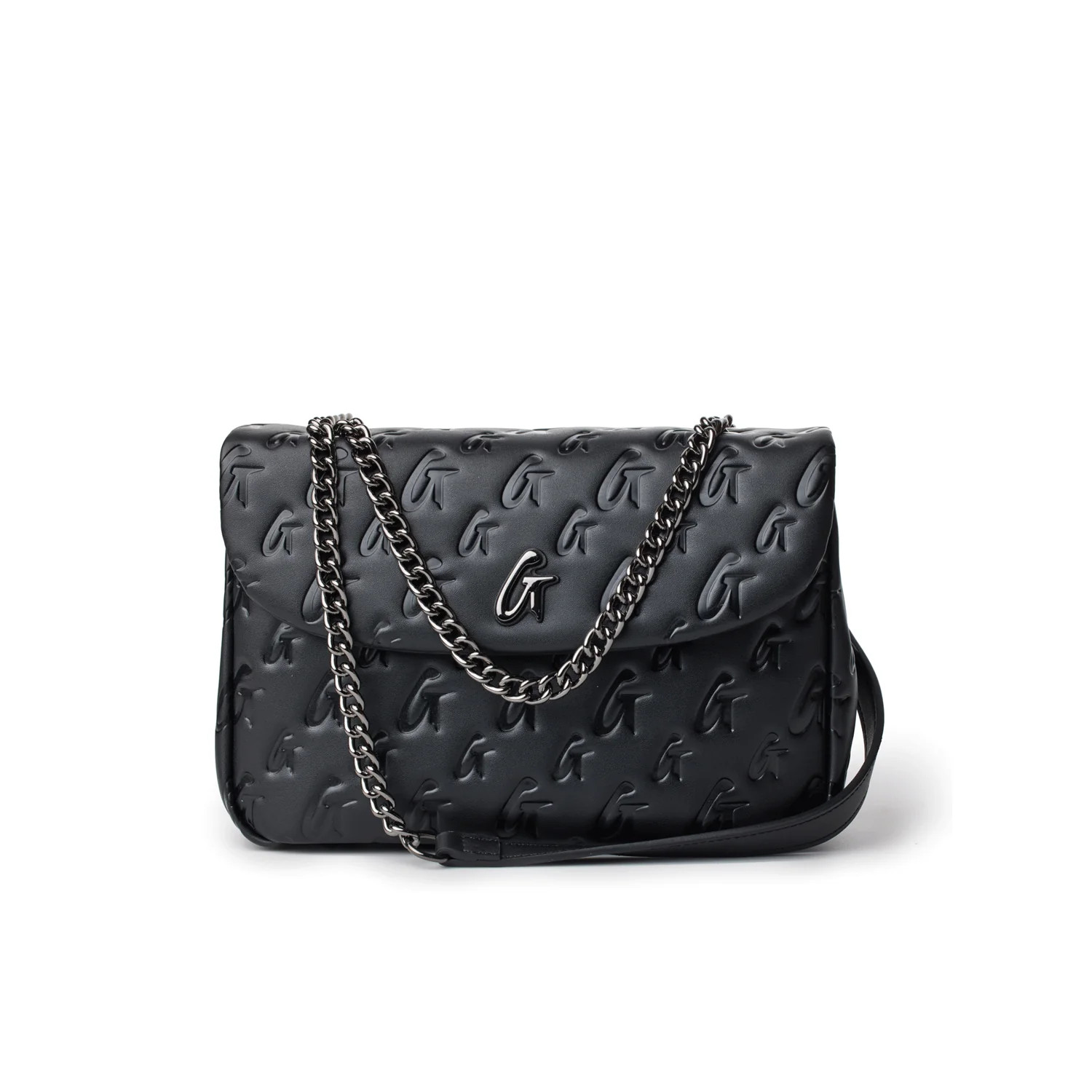 MEDIUM MONOGRAM FLAP BAG - BLACK | Glam-Aholic Lifestyle