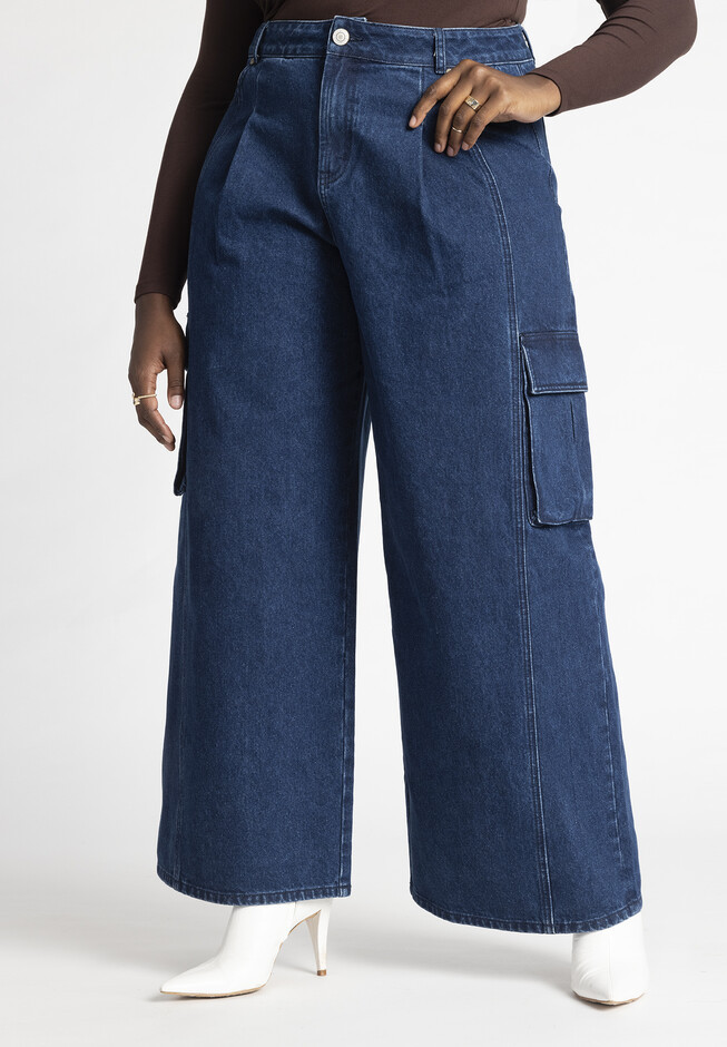 Wide Leg Cargo Jean | Eloquii
