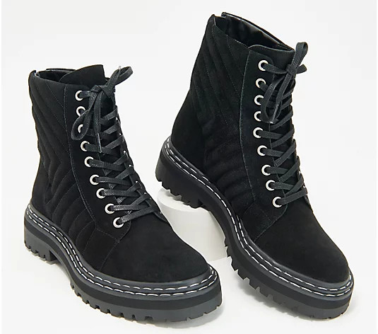 Vince Camuto x Fashion Jackson Suede Lace-Up Hiker Boots - Puchenie - QVC.com | QVC