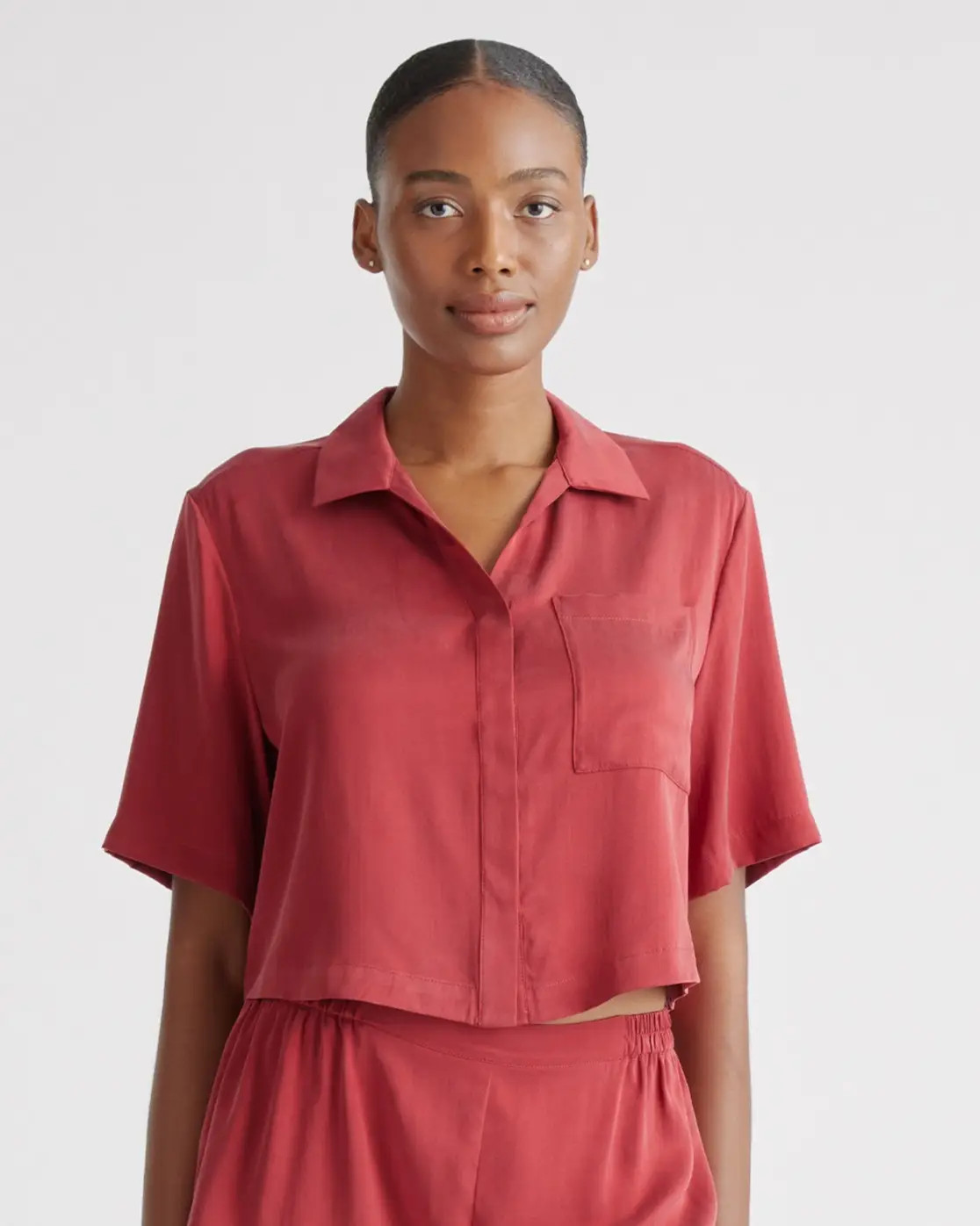 100% Washable Silk Pajama Button Up Top | Quince