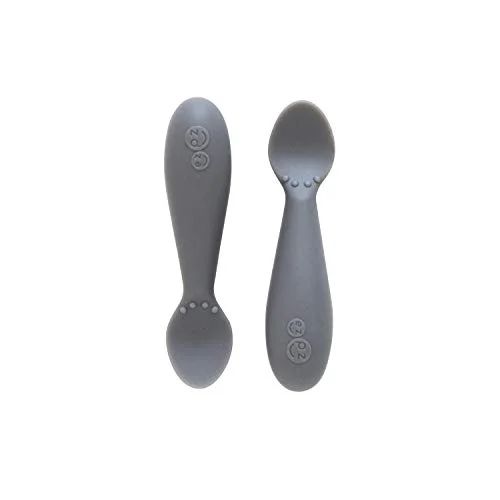 ezpz Tiny Spoon (2 Pack in Gray) - 100% Silicone Spoons for Baby Led Weaning + Purees - Designed ... | Walmart (US)