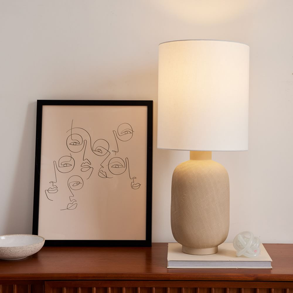 Combed Ceramic Table Lamp | West Elm (US)