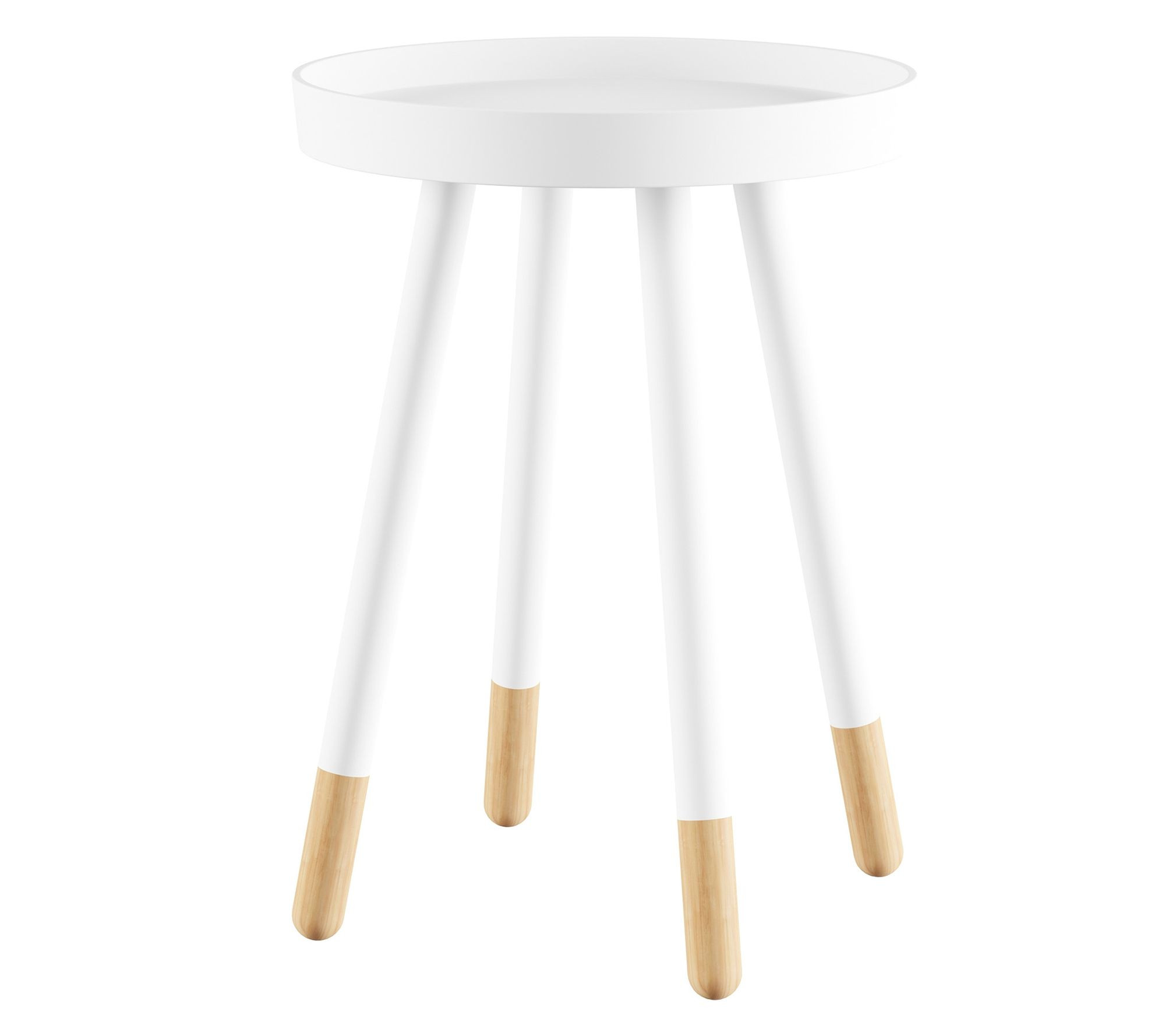 Lavish Home Round End Table 2-Tone Mid-CenturyAccent Table - QVC.com | QVC