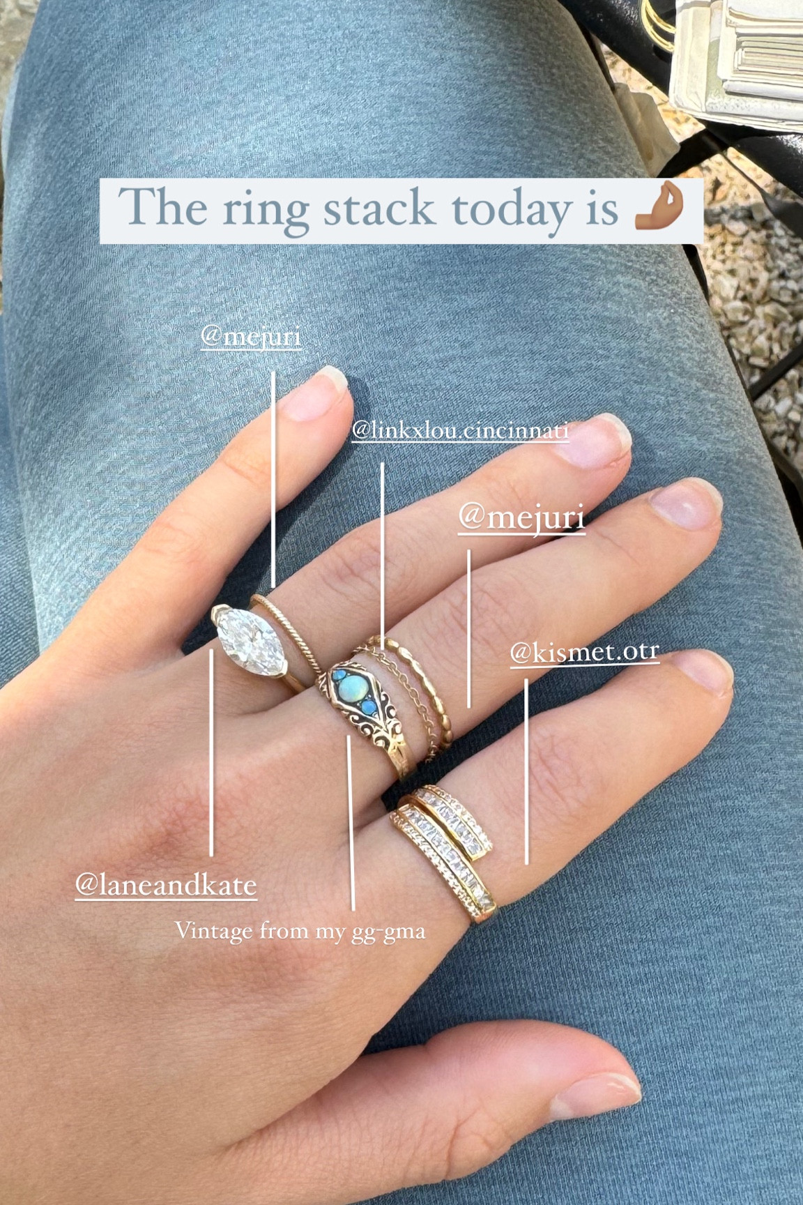 【大セール】 MEJURI Gemstone Trillion Stacker リング 14k Gold Handcrafted Gemstone Trillion Stacker Ring