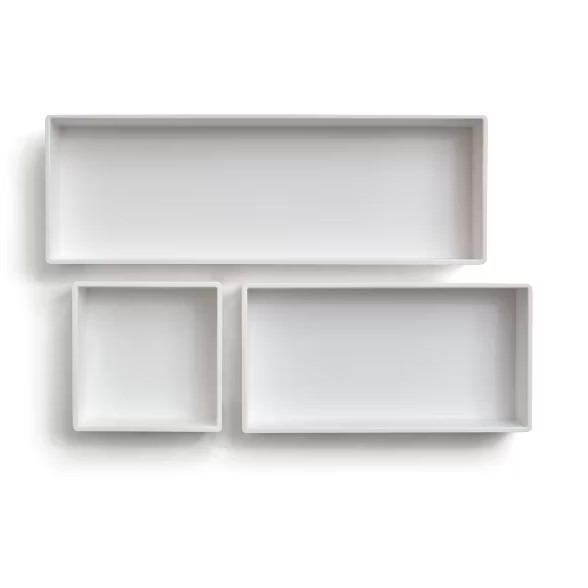 MyOfficeInnovations 3 Piece Plastic Drawer Organizer White TR55296 24380392 | Target