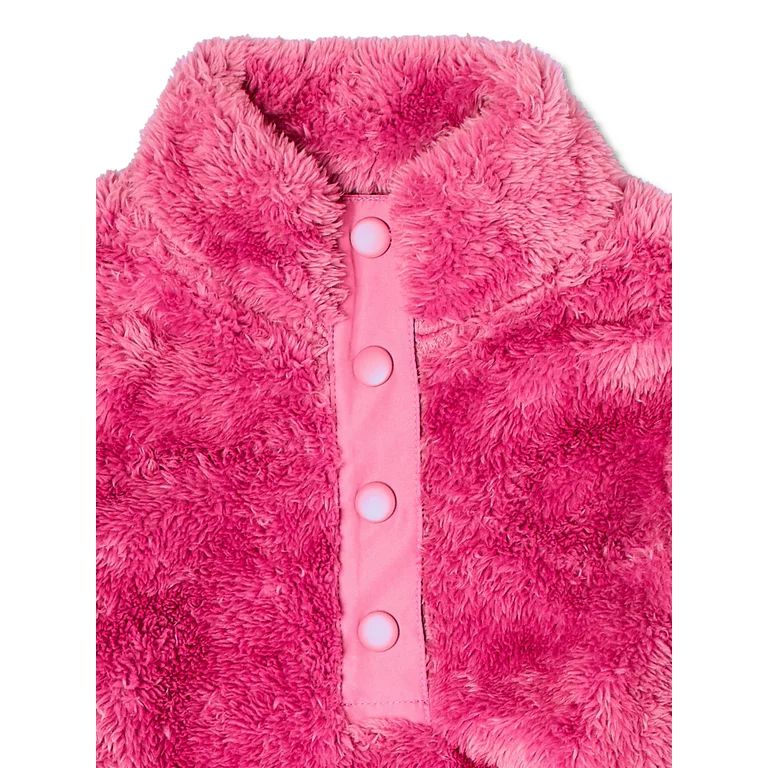 Wonder Nation Girls’ Faux Sherpa Pullover Jacket, Sizes 4-18 & Plus | Walmart (US)