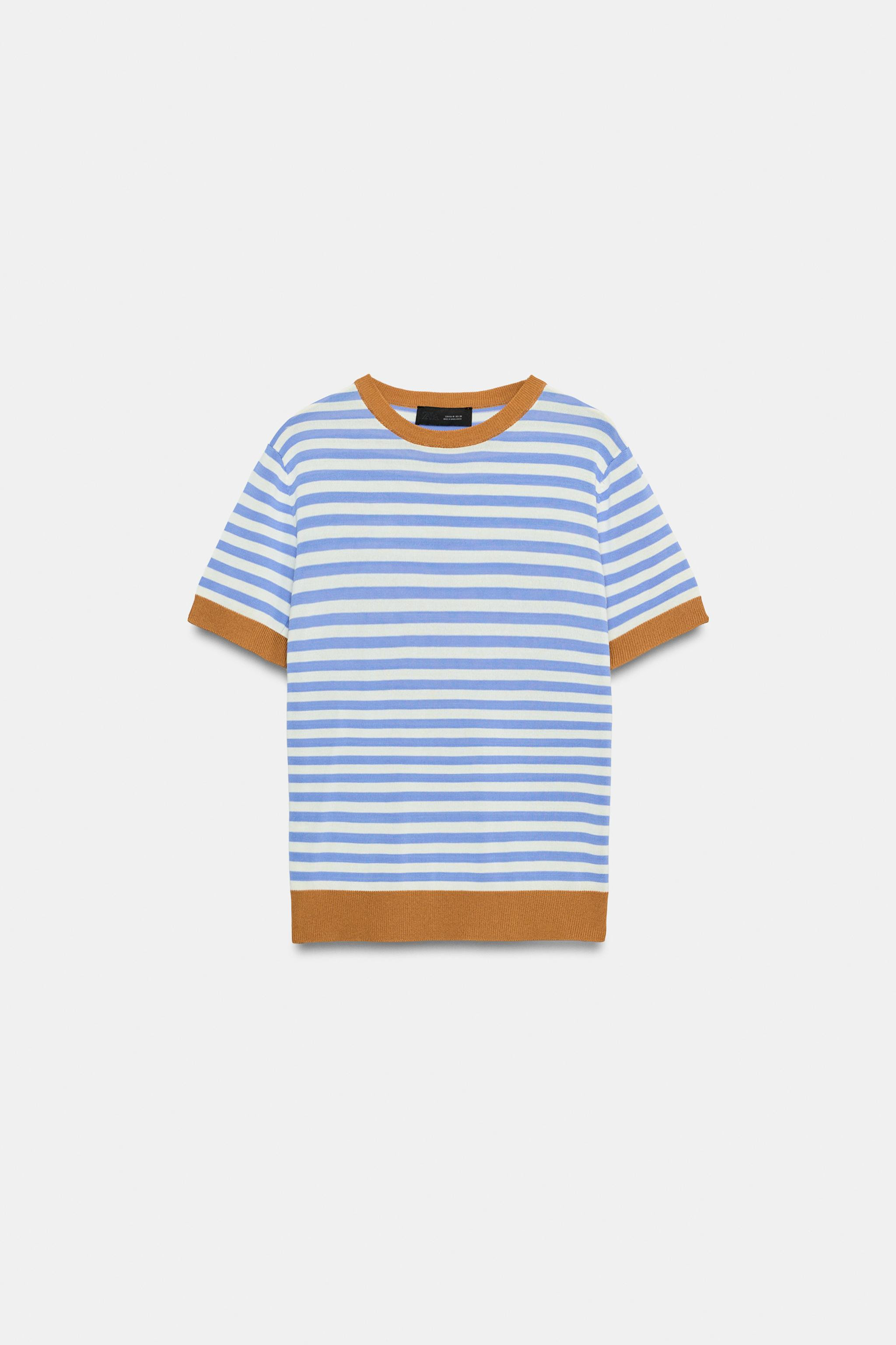 Round neck, short sleeve top. | Zara US