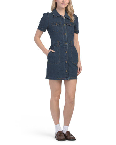 Short Sleeve Denim Mini Dress | TJ Maxx