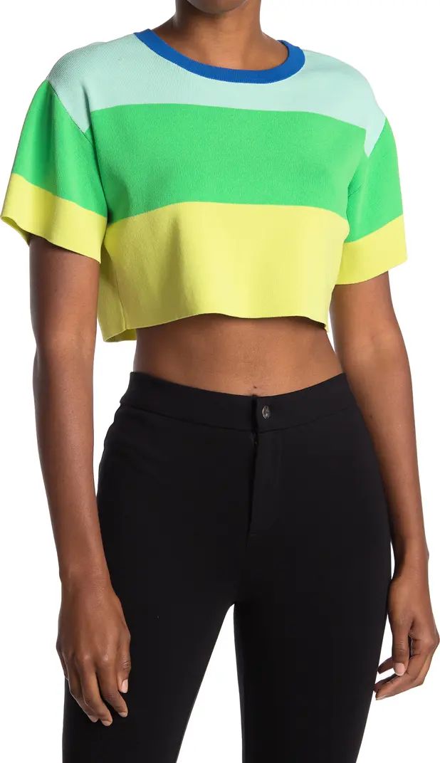 Colorblock Stripe Crop T-Shirt | Nordstrom Rack