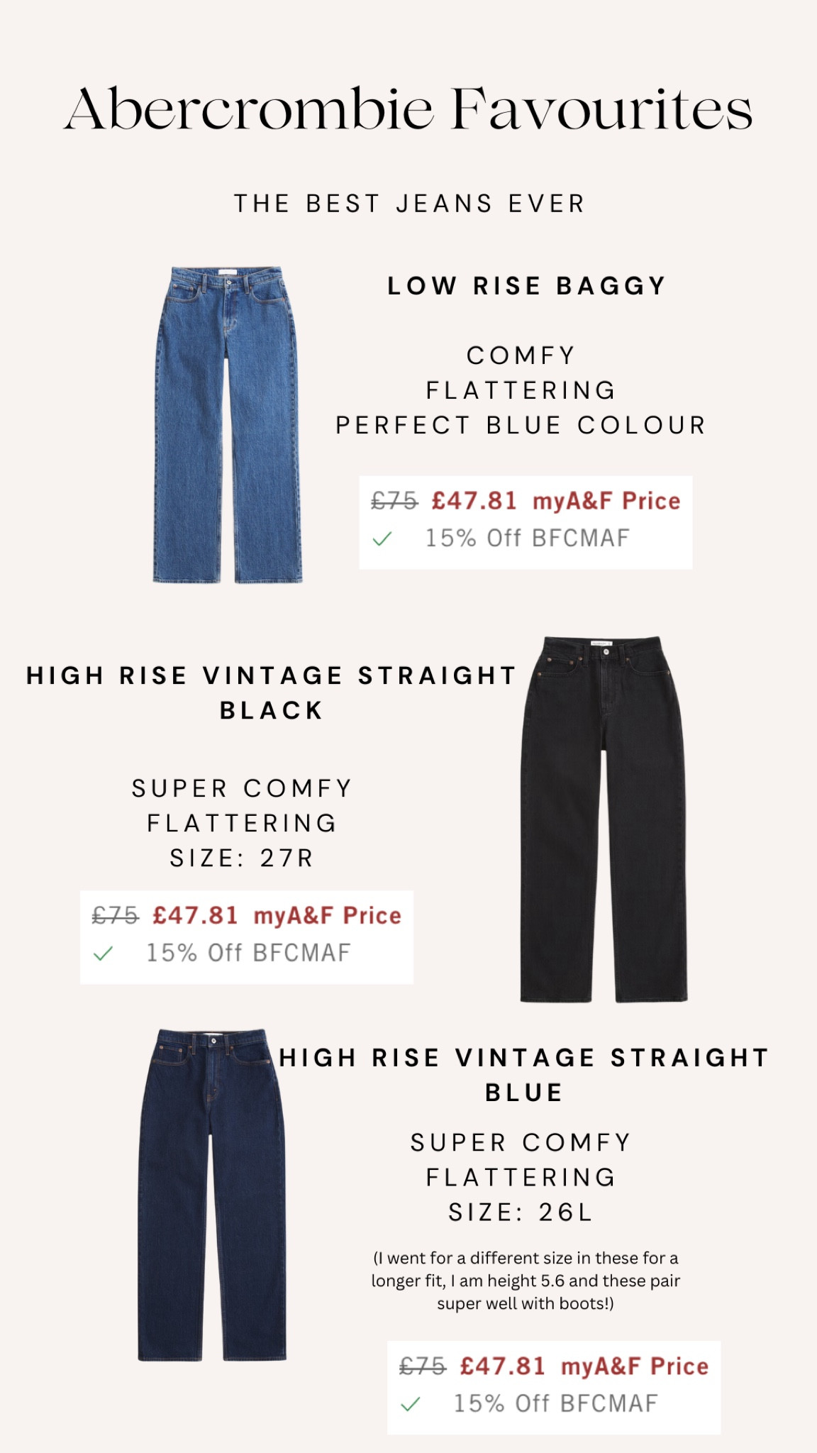 40% OFF! The best Abercrombie jeans! And why! 

Jeans, straight jeans, baggy jeans, cyber week, Black Friday 

#LTKuk #LTKCyberWeek #LTKgiftguide