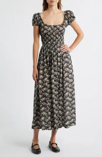 Quinley Floral Organic Cotton Midi Dress | Nordstrom