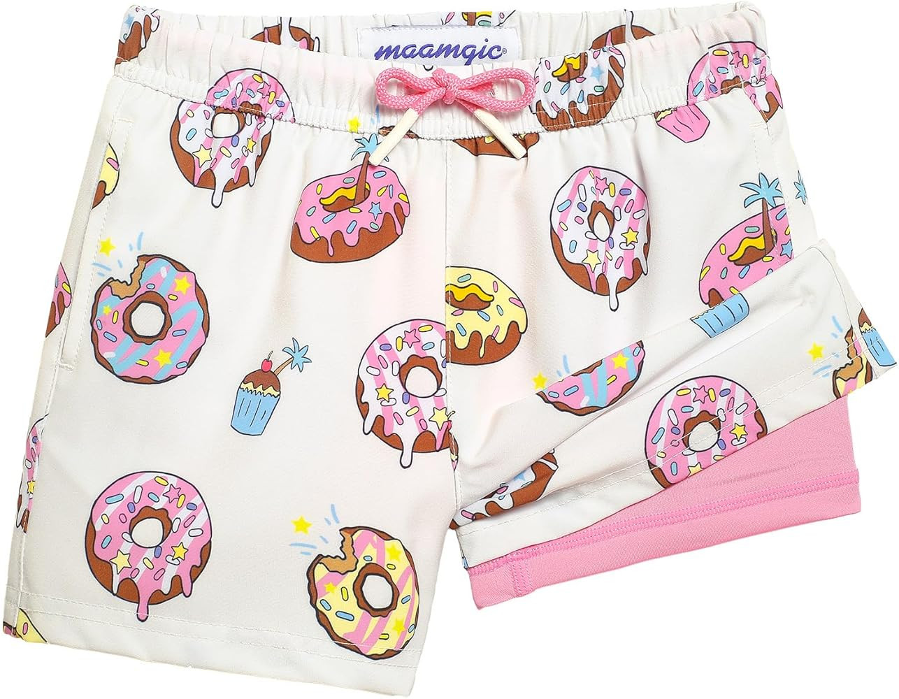 maamgic Boys Swim Trunks with Compression Liner 4-Way Stretch Quick Dry Bathing Suit Toddler Beac... | Amazon (US)