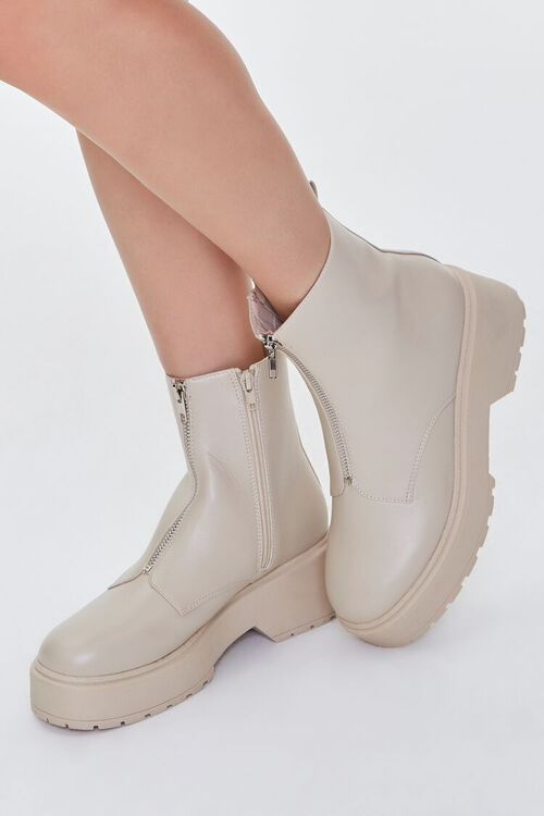 Faux Leather Zip-Up Platform Booties | Forever 21 (US)
