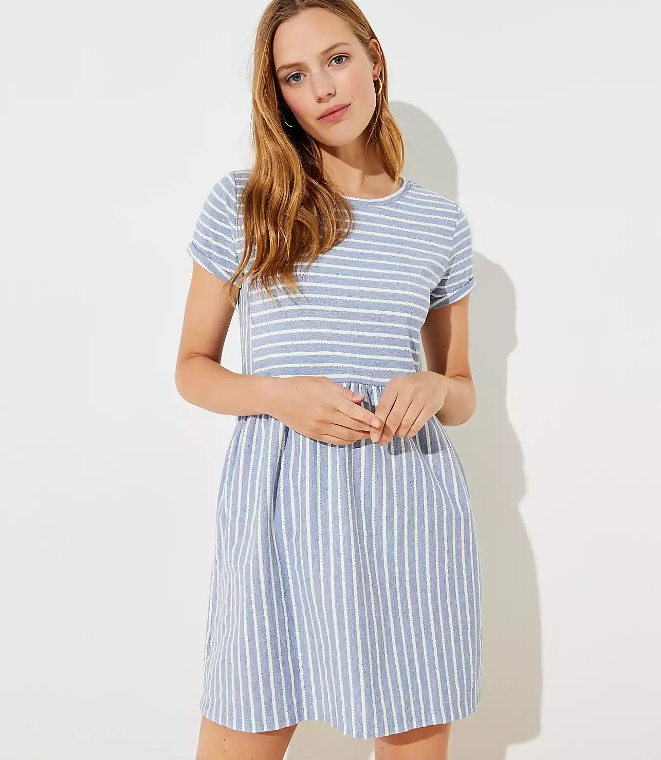 Striped Pocket Swing Dress | LOFT | LOFT