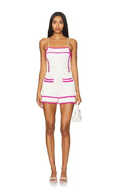 SAYLOR Fosette Romper in Creme & Pink from Revolve.com | Revolve Clothing (Global)