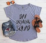 Day Drinking Squad Flowy Tee - Day Drinking Outfit - Lake Shirt - Summer Shirt - Off The Shoulder Sh | Amazon (US)